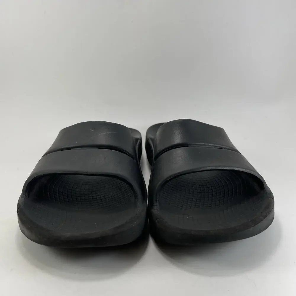 Oofos OOahh Recovery Slides Mens Size 7 Black Synthetic Comfort Athletic Sandal